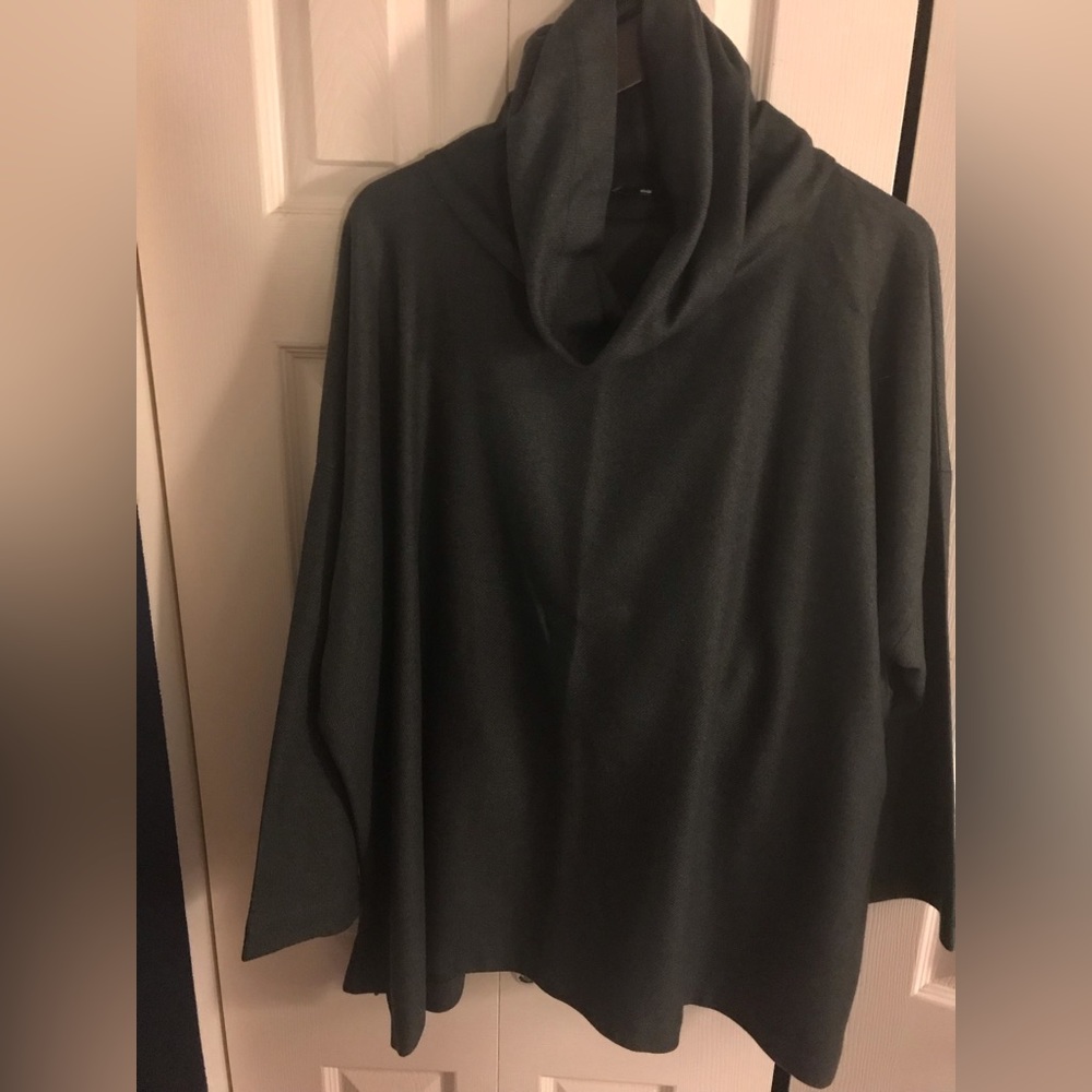 ESKANDAR size 1, cashmere/silk pants monk’s tunic set, green, easy luxury